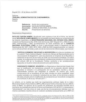 El recurso, interpuesto por Nicolás