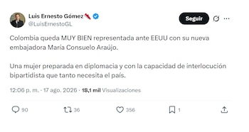 Luis Ernesto Gómez reaccionó a designación de María Consuelo Araújo como nueva embajadora en EE. UU.