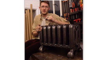 Un radiador de hierro fundido