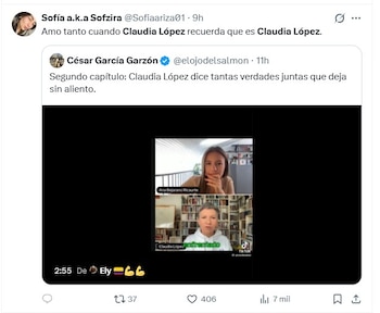 Las palabras de Claudia López hacia Daniel Samper generaron reacciones tanto de respaldo como de rechazo - crédito @Sofiaariza01/X