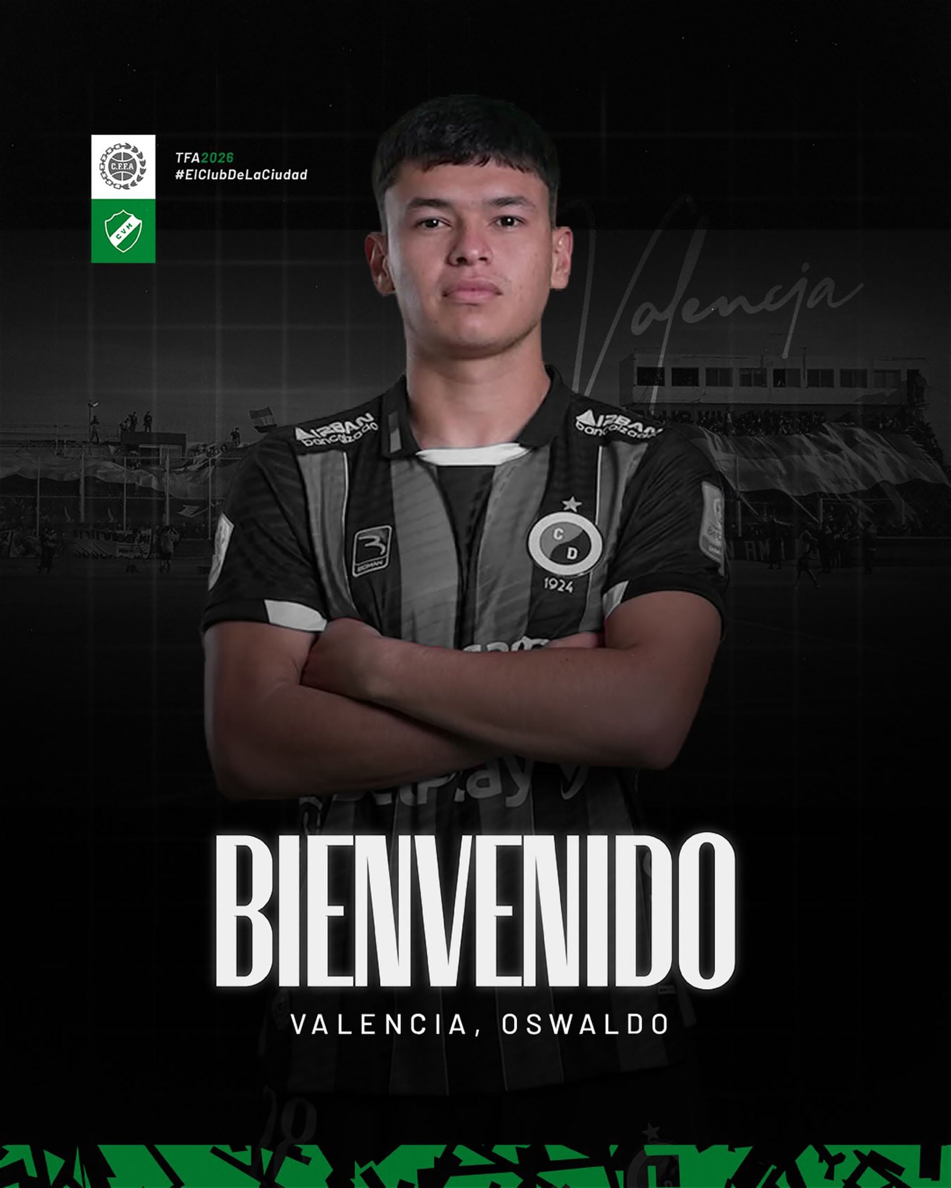Oswaldo Valencia firmó con Villa Mitre de Bahía Blanca