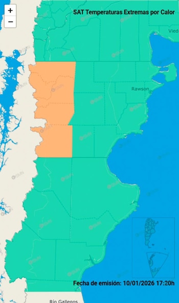 Chubut bajo alerta naranja por