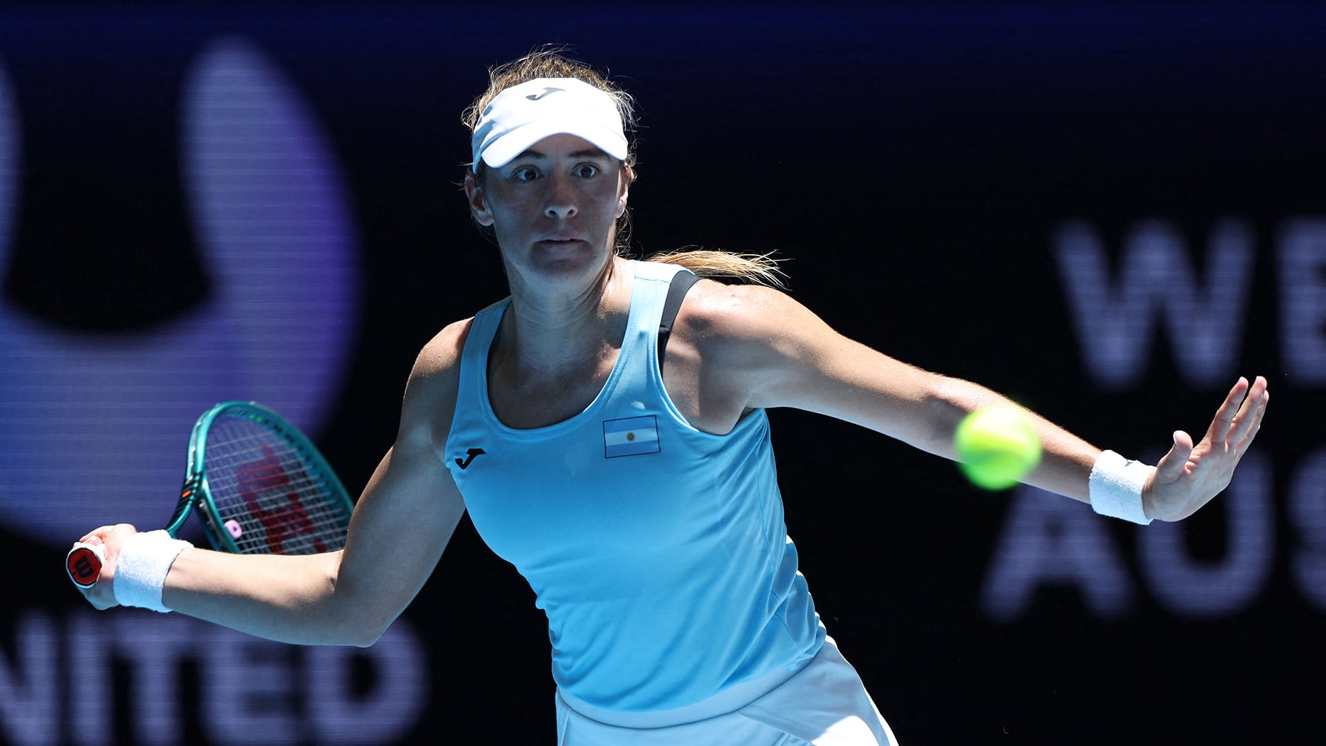 Solana Sierra cayó ante Coco Gauff por 6-1 y 6-1 (Fuente: COLIN MURTY / AFP)
