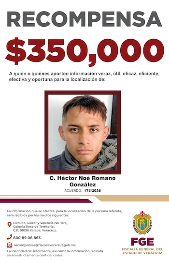 Recompensa Veracruz feminicidio homicidio doloso FGE