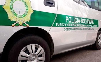 Un vehículo de la Fuerza Especial de Lucha Contra el Crimen (Felcc) de Bolivia.