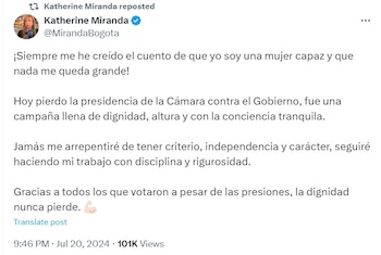 La representante no obtuvo los