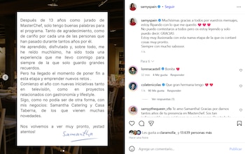 Comunicado de Samantha Vallejo-Nágera en