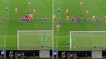 “Insano”: el video desde la tribuna del golazo de tiro libre de Julián Álvarez al Barcelona que es furor en las redes