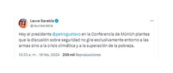 Laura Sarabia registró la intervención