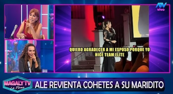 Said Palao y Alejandra Baigorria viajan juntos y reavivan rumores de reconciliación. Captura: Magaly Tv La Firme