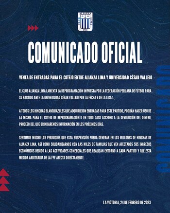 Alianza Lima elaboró un primer