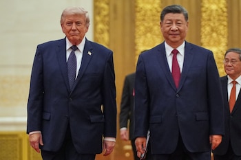 Donald Trump y Xi Jinping durante su último encuentro en Beijing, (China)
