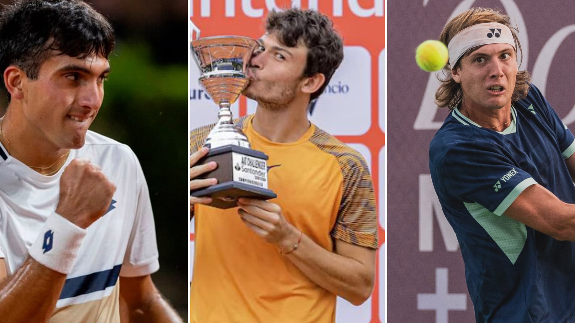 Román Burruchaga, Alex Barrena y Lautaro Midón tienen entre 21 y 23 años y comparten una ilusión: estrenarse en la élite del circuito ATP