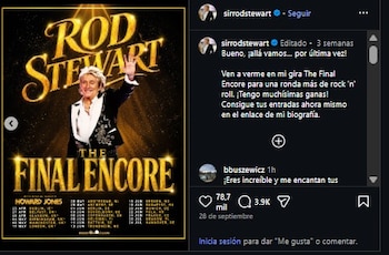 Rod Stewart anunció que en 2027 dará su última gira.