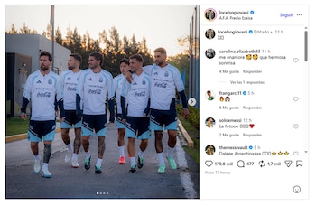 Capturas de posteos de compañeros de Selección a Messi
