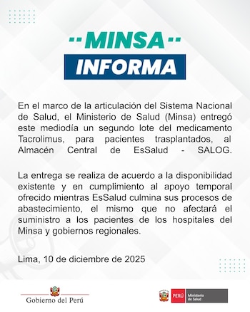 Comunicado del Minsa.