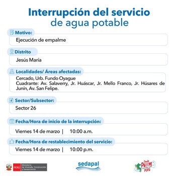 Zonas afectadas en Jesús María.