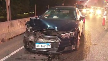 Choque en estación de servicio en Liniers capturas