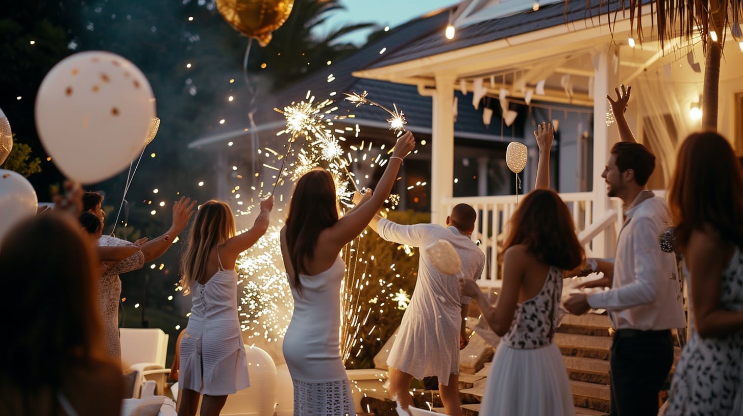 2023, 2024, 2025, 2026, 2027, celebration, happy new year, feliz año nuevo, alegría, nuevo ciclo, jardín, exterior, fuegos artificiales, patio - (Imagen Ilustrativa Infobae)