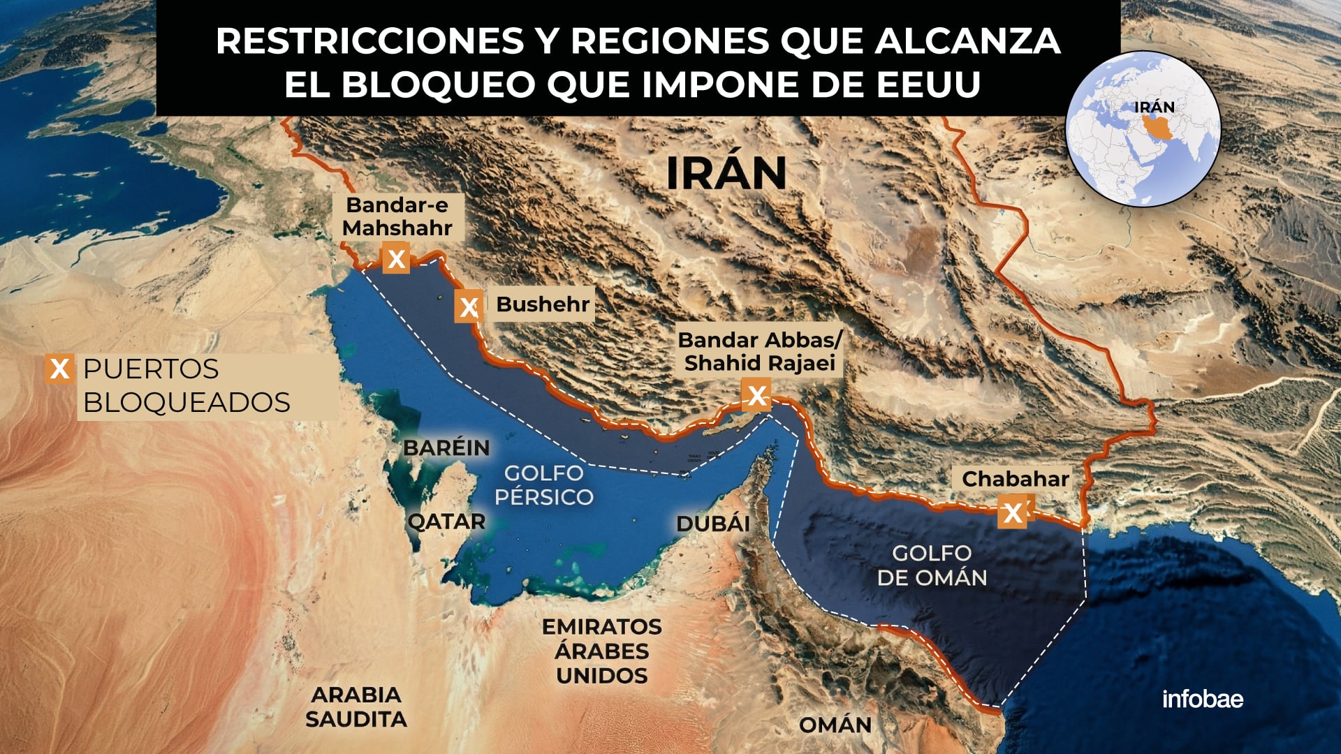 Qué regiones alcanza y qué restricciones impone el bloqueo de EEUU a los buques que proceden de Irán o van a sus puertos