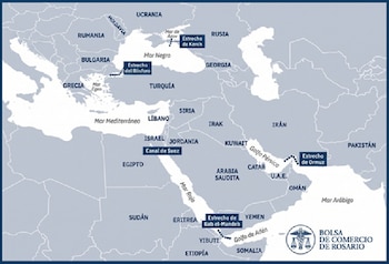 Estrechos de Ormuz, Bab el-Mandeb, Suez, Bósforo y Kanales