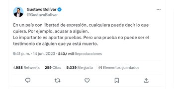 Iván Cepeda, Gustavo Bolívar, Rusinque y Hernández, aliados de Gustavo Petro, lo defendieron por reciente escándalo. Twitter.