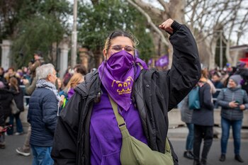 Laura en la concentración convocada