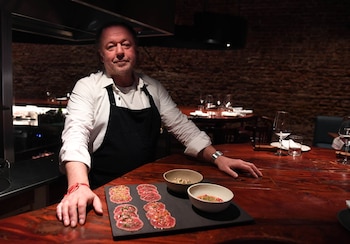 Piñeyro en su restaurante Anchoita