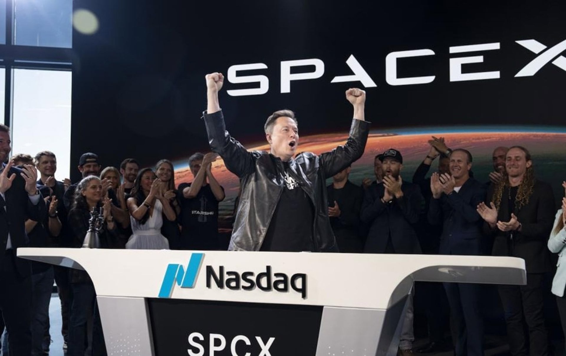 El dueño de SpaceX, Elon Musk, durante el debut de SpaceX en la Bolsa, el 12 de junio último.