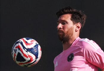 Lionel Messi durante el entrenamiento