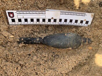 Granada de mortero hallada en