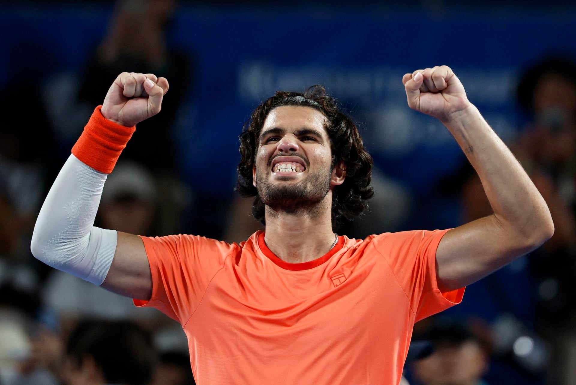 El tenista Carlos Alcaraz tras ganar el primer partido en el torneo de Tokio (EFE/EPA/FRANCK ROBICHON)