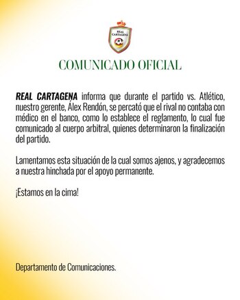 El equipo se pronunció tras