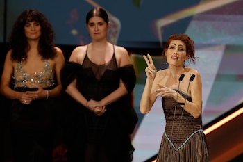 La actriz Miriam Garlo (d)