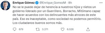 Trino de Enrique Gómez contra