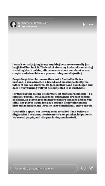 El comunicado de la esposa