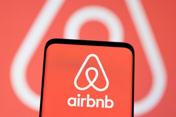 FILE PHOTO: Airbnb logo is
