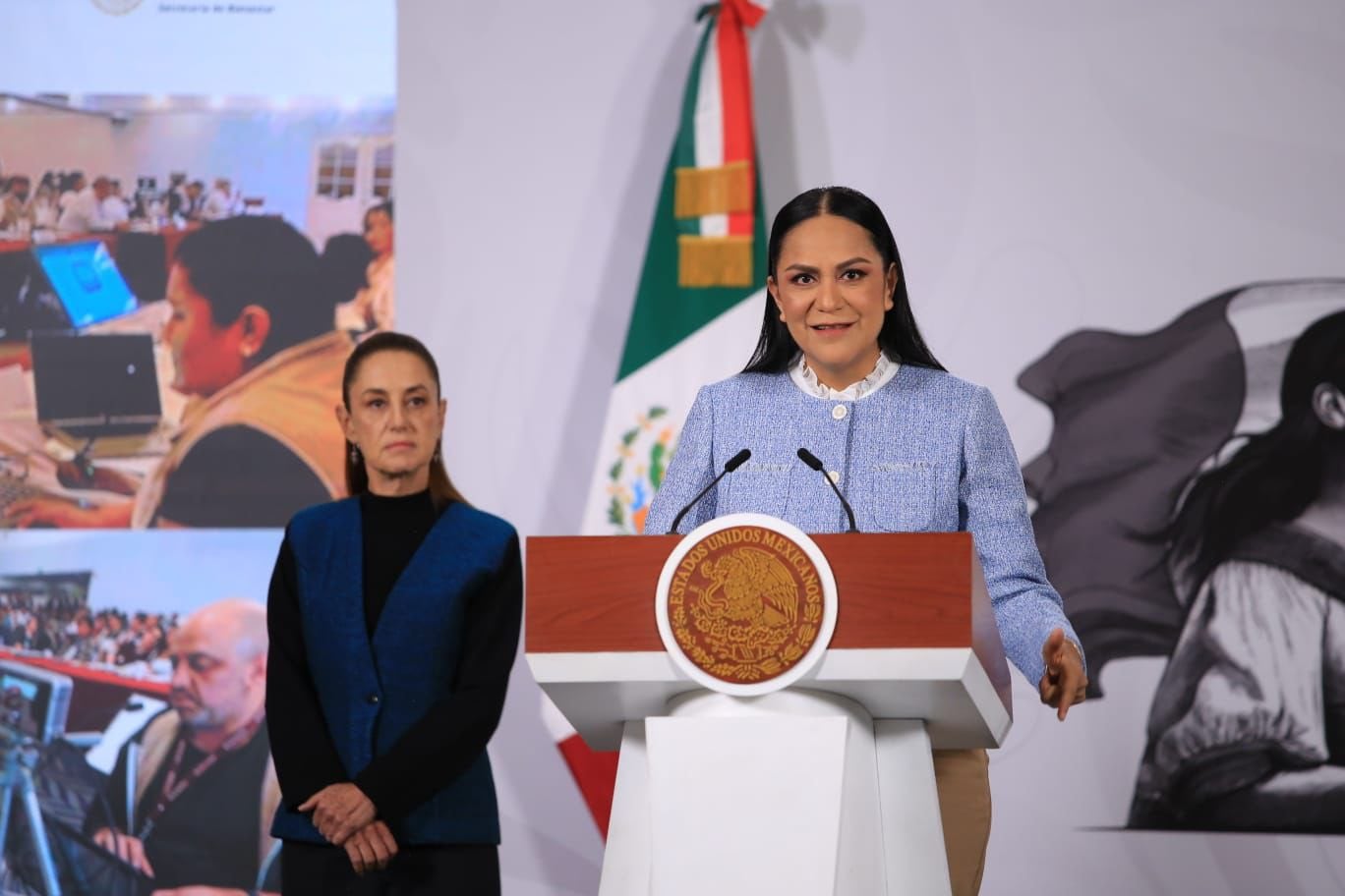 Ariadna Montiel, junto a la presidenta Claudia Sheinbaum Pardo, presentó los avances en los preparativos para la Credencialización del Servicio Universal de Salud. (Facebook/ Ariadna Montiel Reyes)
