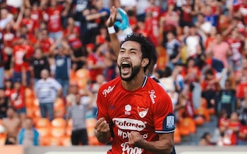 Jeisson Medina anotó el primer gol del Independiente Medellín en el partido ante Llaneros - crédito DIM