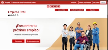 El portal de Empleos Perú.