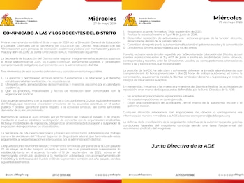 El sindicato denuncia que la medida de la Secretaría de Educación desconoce los acuerdos vigentes y vulnera los derechos laborales del magisterio capitalino - crédito @adebogota / X