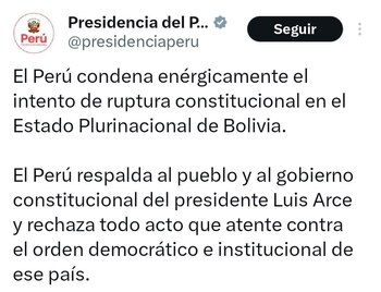Pronunciamiento de Presidencia