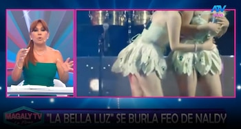 Magaly Medina deja entrever supuestas burlas tras polémica escena de integrantes de La Bella Luz sobre Naldy Saldaña. Captura: Magaly TV La Firme.
