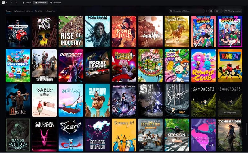 Epic Games rediseña la biblioteca de videojuegos.