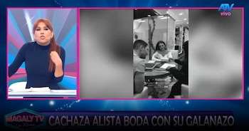 Magaly Medina sobre la boda de Cachaza: “¿El vestido, la clínica y el catering también serán por canje?”. Captura: Magaly TV La Firme.
