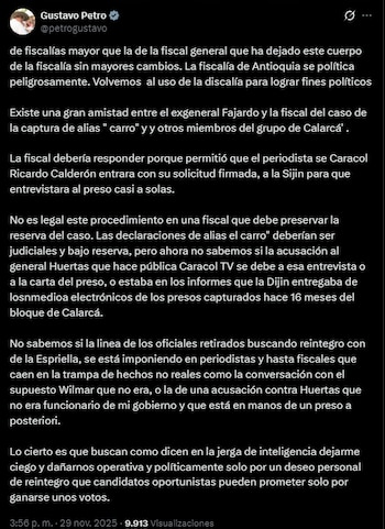 El gobernante de los colombianos