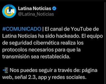 Comunicado de Latina Noticias.