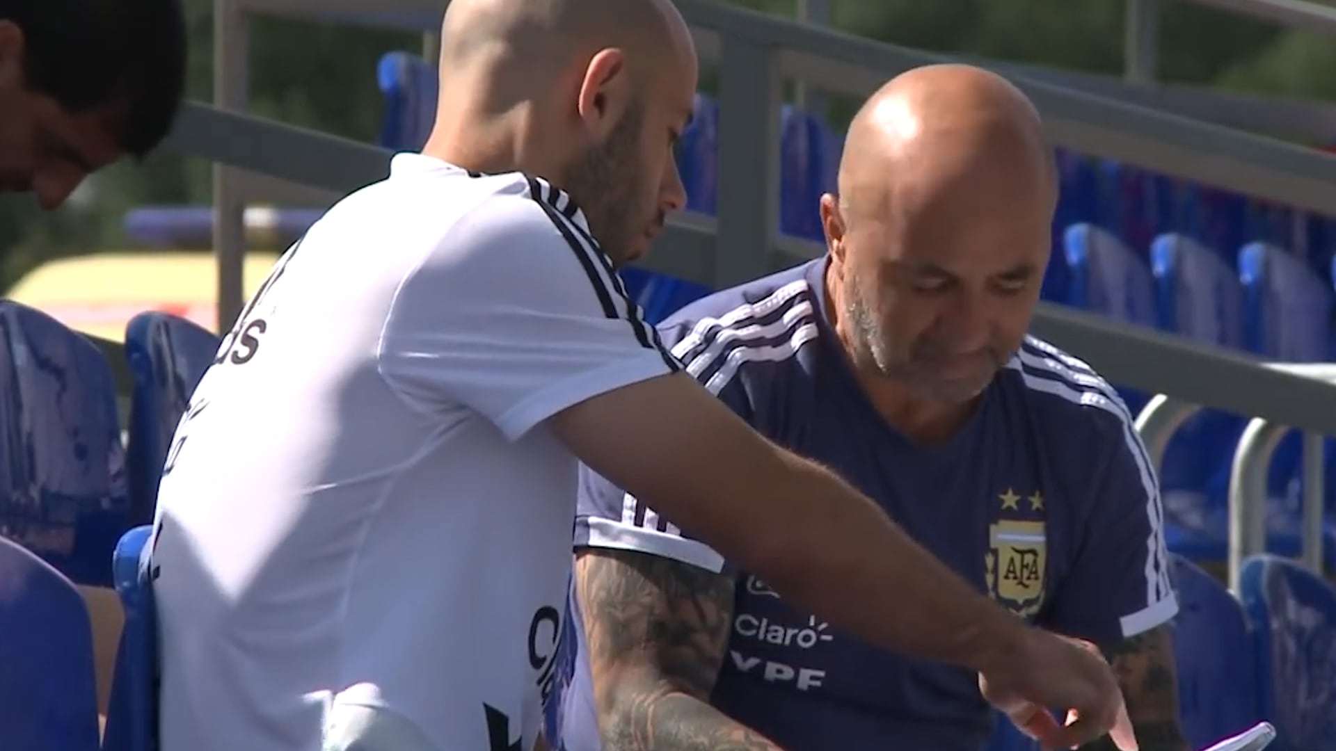 Mascherano y Sampaoli: la famosa imagen del