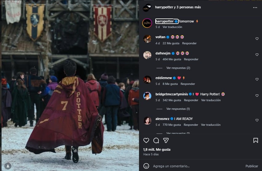 Las primeras imágenes de Harry Potter causaron altas expectativas entre los fanáticos. (Instagram)