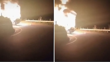 El ataque al bus ocurrió en la noche del domingo 21 de junio en el corredor vial que conecta con Yalí - crédito Captura video